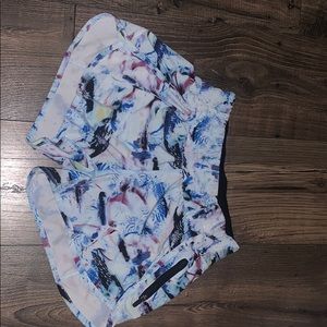 light blue patterned lulu lemon shorts